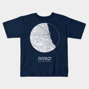 Chicago, USA City Map - Full Moon Kids T-Shirt